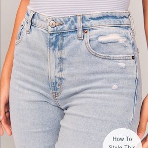 Abercrombie ankle straight ultra high rise curve love - size 27 (size 4)